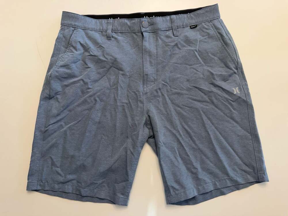 Hurley Mens Blue Spacedye Hybrid Walk Shorts Size 36